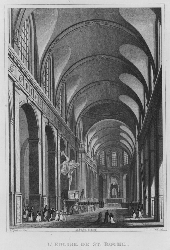 Párizs, Szent Roche-templom (metszet) alkotó: English School