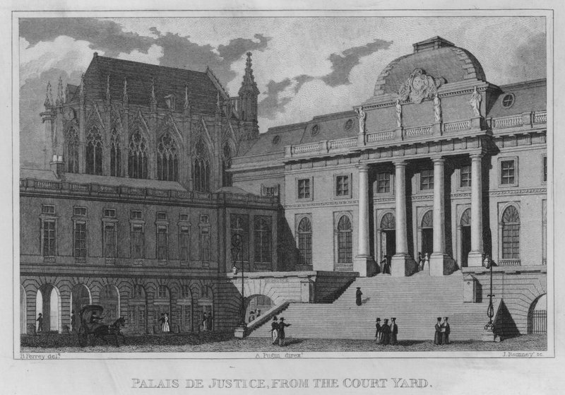 Paris, Palais De Justice, from the Court Yard (engraving) alkotó: English School