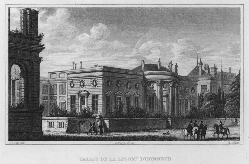 Párizs, A Becsületlégió palotája (metszet) alkotó: English School