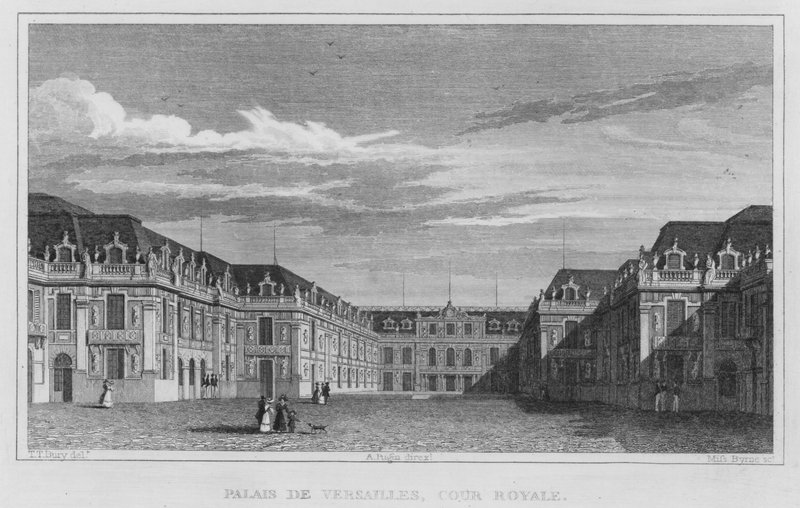 Párizs, Versailles-i palota, Királyi udvar (metszet) alkotó: English School