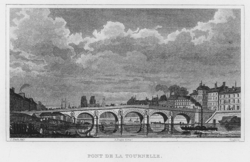 Párizs, Pont De La Tournelle (metszet) alkotó: English School