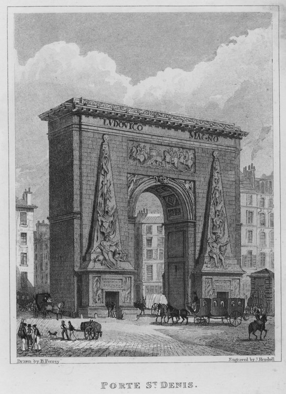 Párizs, Porte St Denis (metszet) alkotó: English School