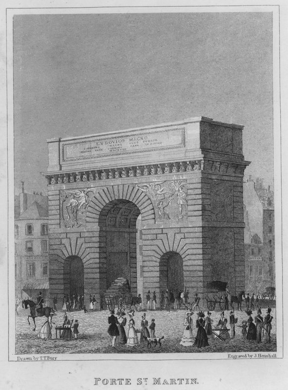 Párizs, Porte St Martin (metszet) alkotó: English School
