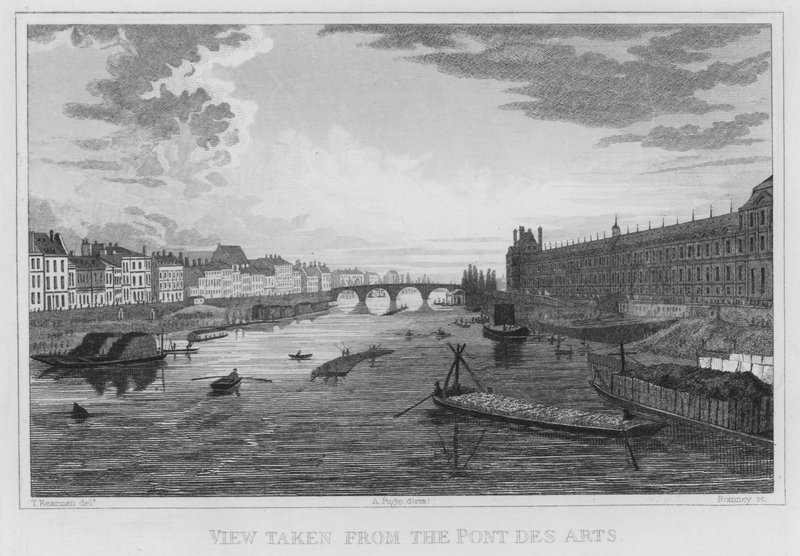 Párizs, kilátás a Pont Des Artsról (metszet) alkotó: English School