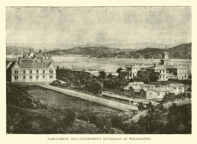 Parlament és kormány épületei Wellingtonban alkotó: English School
