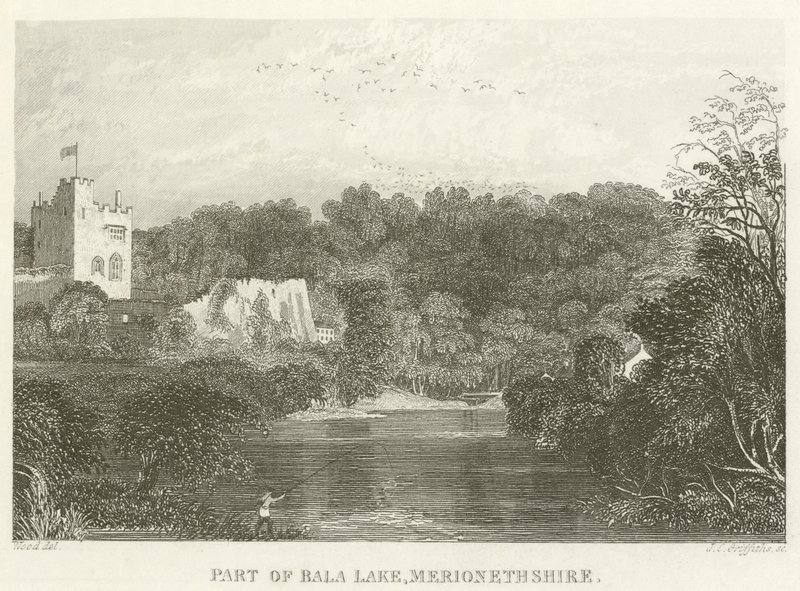 A Bala-tó része, Merionethshire (metszet) alkotó: English School