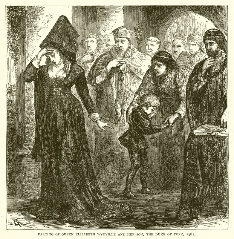 Elizabeth Wydville királynő és fia, York hercege elválása, 1483 alkotó: English School