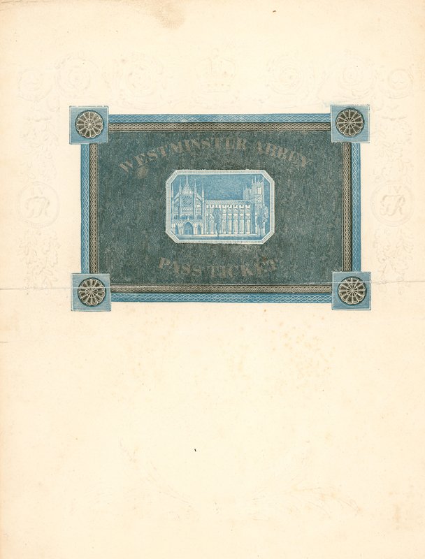 Belépőjegy a westminsteri apátságba IV. György király koronázására, 1821. július 17. alkotó: English School
