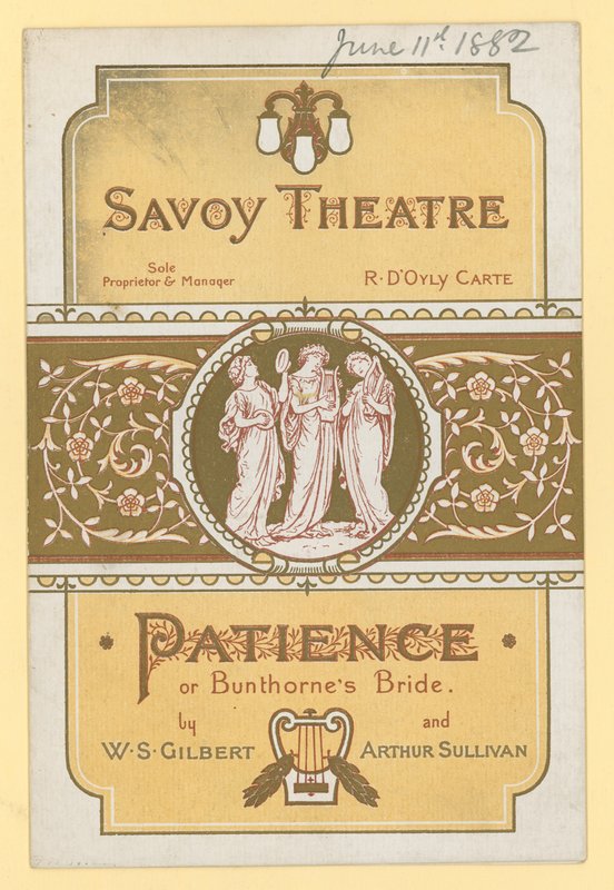 Türelem; vagy W S Gilbert és Arthur Sullivan Bunthornes Bride alkotó: English School