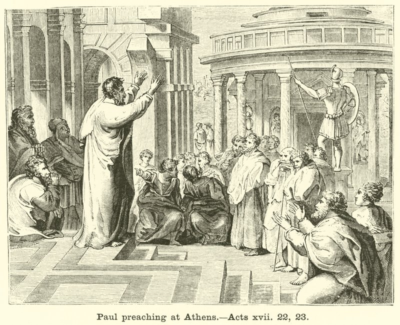 Pál prédikál Athénban, ApCsel, xvii, 22, 23 alkotó: English School