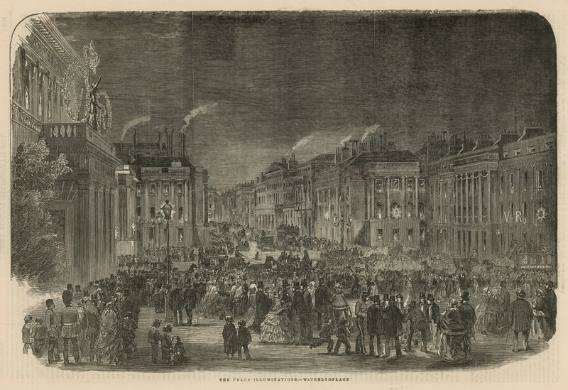 Peace Illuminations a Waterloo Place-ben alkotó: English School
