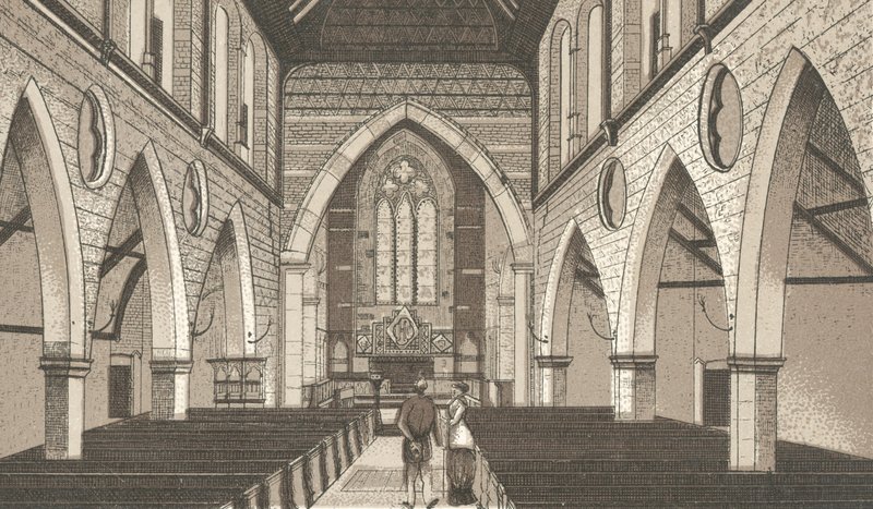 Penarth templom, belső (litho) alkotó: English School