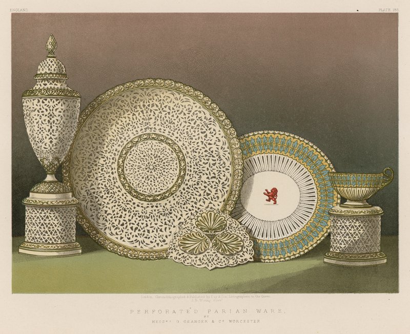 Perforált Parian Ware, G Granger és társai, Worcester alkotó: English School