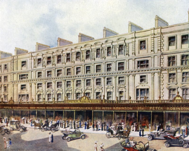 Peter Robinson telephelye a Regent Street-ben (színes litó) alkotó: English School