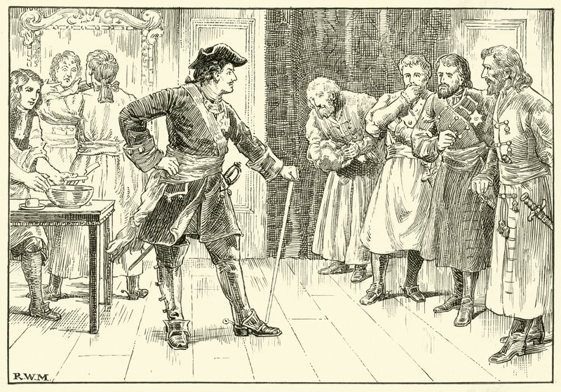 Nagy Péter leborotválja a nemeseket (tinta papíron) alkotó: English School