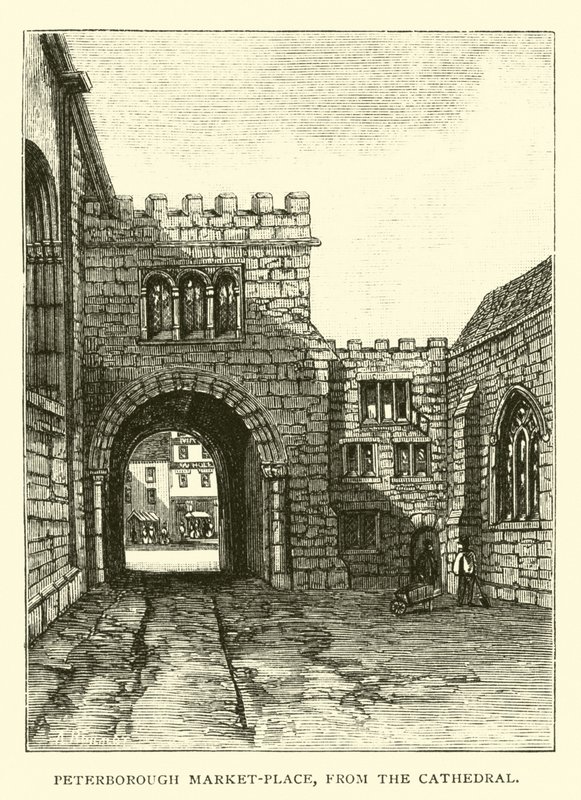 Peterborough Market-Place, a katedrálistól alkotó: English School