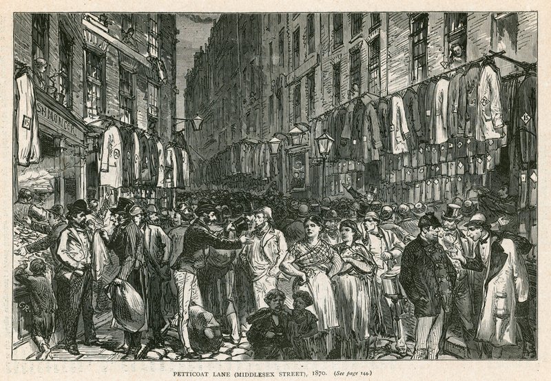 Petticoat Lane (Middlesex Street), London, 1870 alkotó: English School