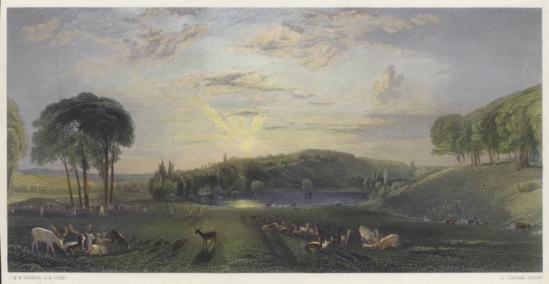 Petworth Park, Sussex (színes metszet) alkotó: English School