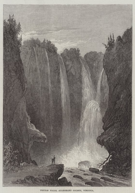 Peyton Falls, Alleghany megye, Virginia (metszet) alkotó: English School