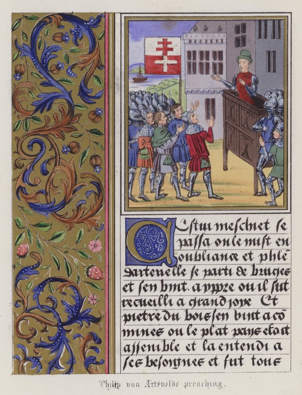 Philip Von Artaveld prédikál (színes metszet) alkotó: English School