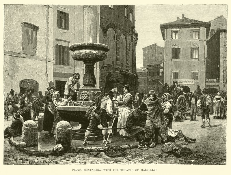 Piazza Montanara, a Marcellus Színházzal alkotó: English School