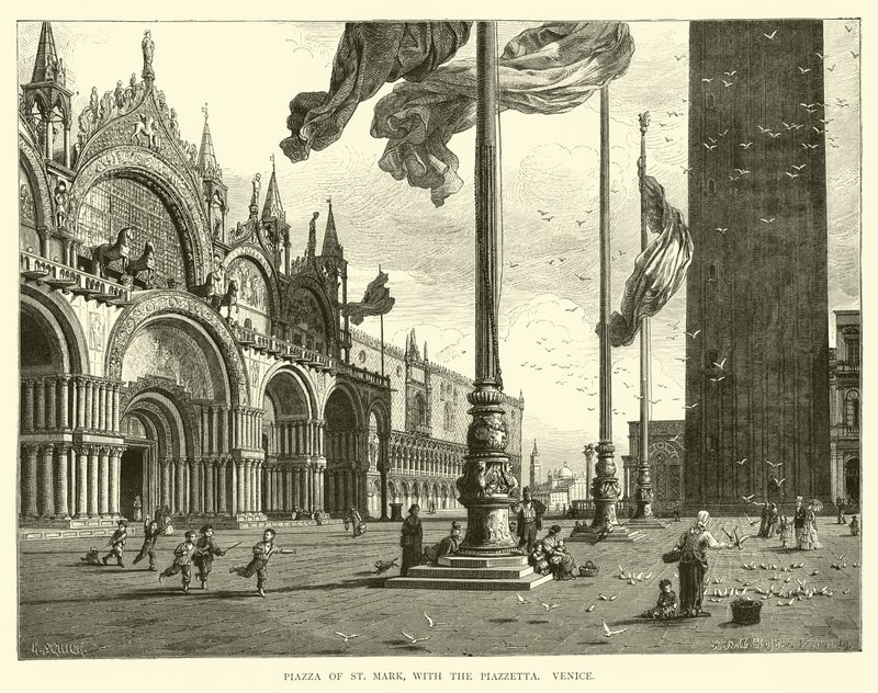 Piazza of St Mark, a Piazzetta, Velence alkotó: English School