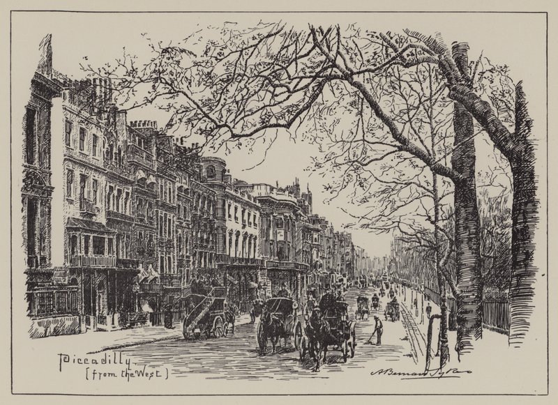 Piccadilly, Nyugatról (metszet) alkotó: English School