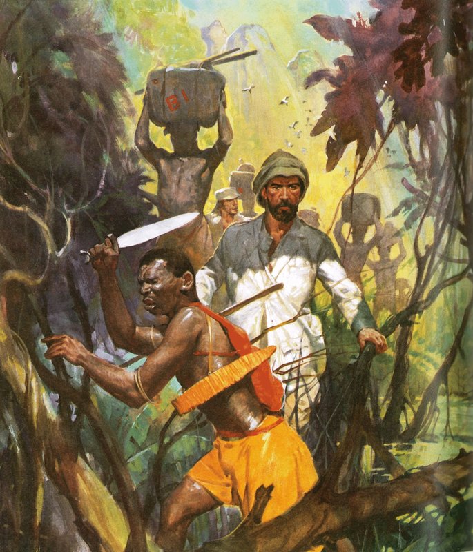 Pierre Brazza felfedezi az Ogowe folyót alkotó: English School