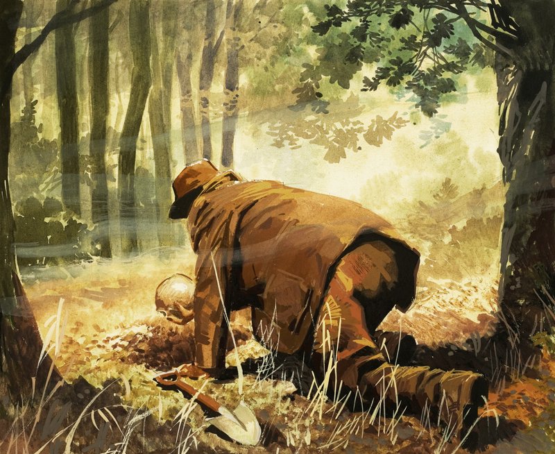 Piltdown Man – az elképzelt „felfedezés”. alkotó: English School