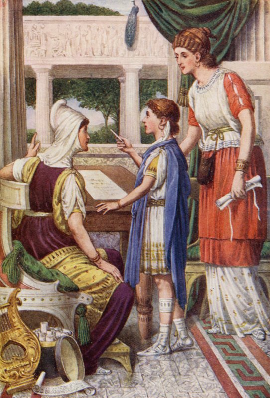 Pindar és tanárai (színes litográfia) alkotó: English School