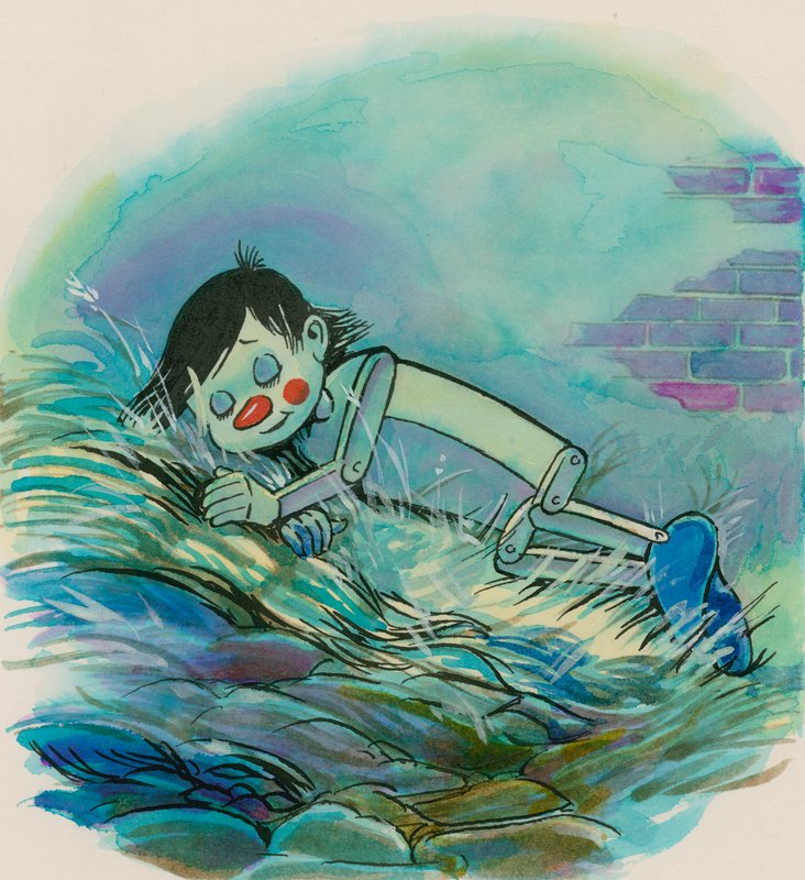 Pinokkió (guache papíron) alkotó: English School