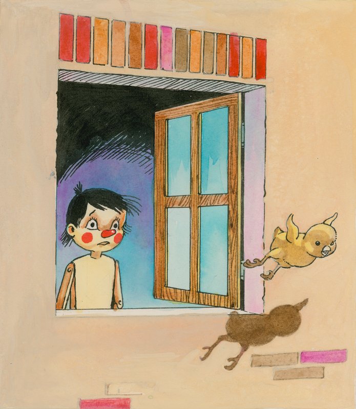 Pinokkió (guache papíron) alkotó: English School