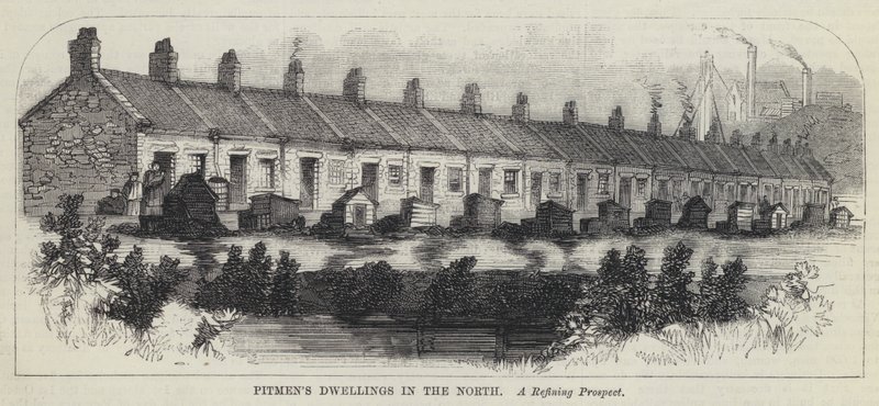 Pitmen lakóházai északon (metszet) alkotó: English School