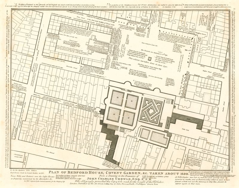 A Bedford House, Covent Garden, London terve, 1690 körül készült alkotó: English School