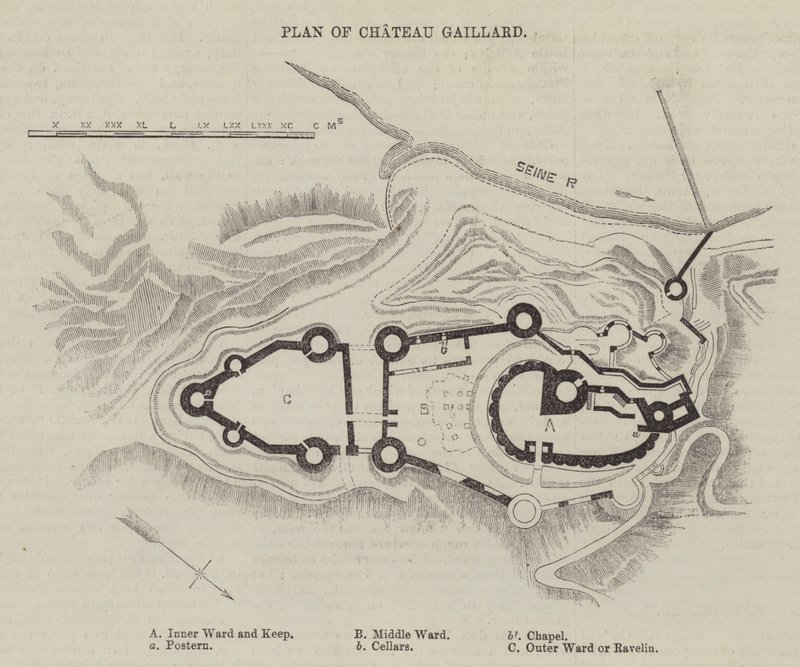 Chateau Gaillard terve (metszet) alkotó: English School