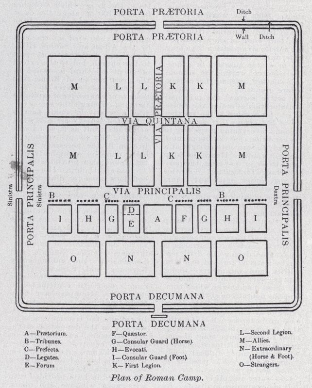 A római tábor terve (litho) alkotó: English School