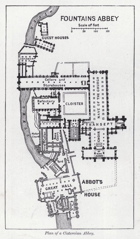 Egy ciszterci apátság terve (litho) alkotó: English School