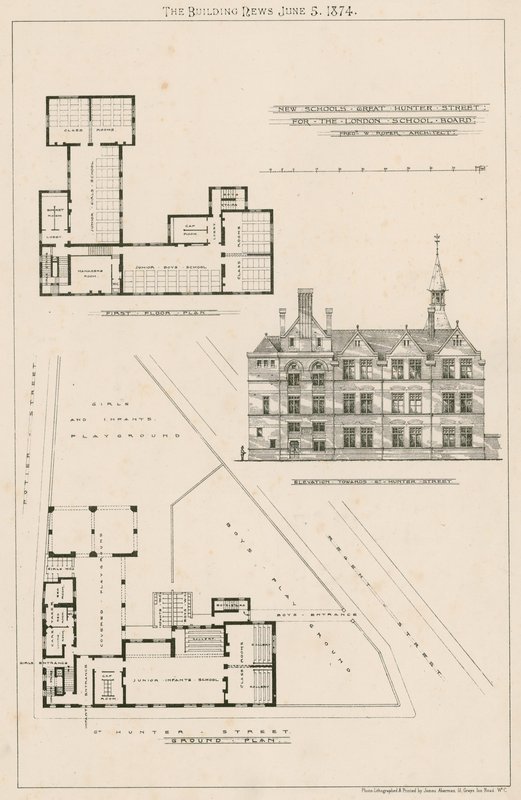 Új iskolák terve, Great Hunter Street Schools, Old Kent Road alkotó: English School