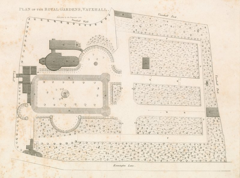 A Royal Gardens terve, Vauxhall, London alkotó: English School