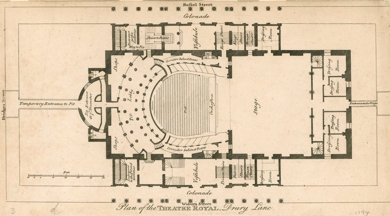 A Theatre Royal terve, Drury Lane, London alkotó: English School