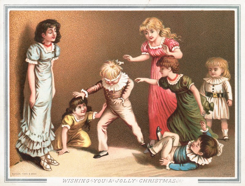 Blind Mans Buff játék, karácsonyi kártya alkotó: English School