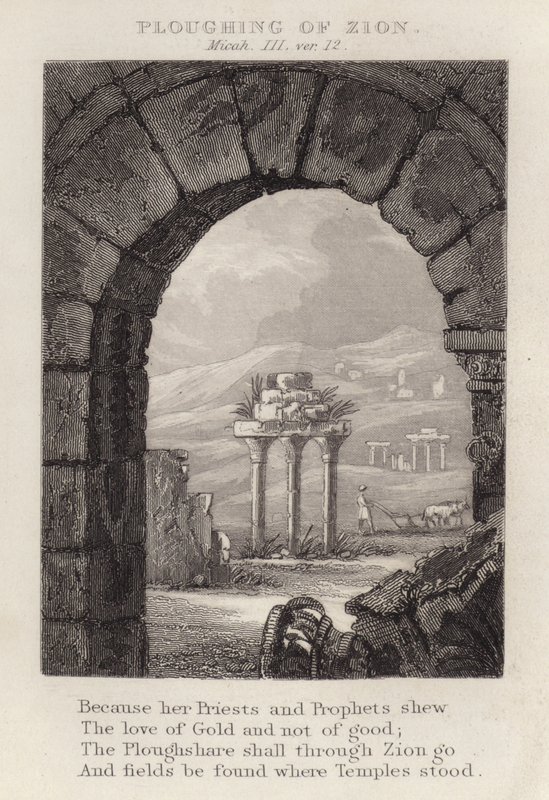 Sion szántása, Mikeás III, ver 12 (metszet) alkotó: English School