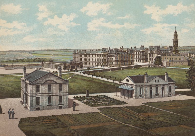 Plymouth: Royal Naval Barracks (színes litho) alkotó: English School