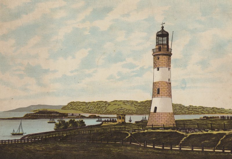 Plymouth: Smeaton Lighthouse on the Hoe (színes litho) alkotó: English School