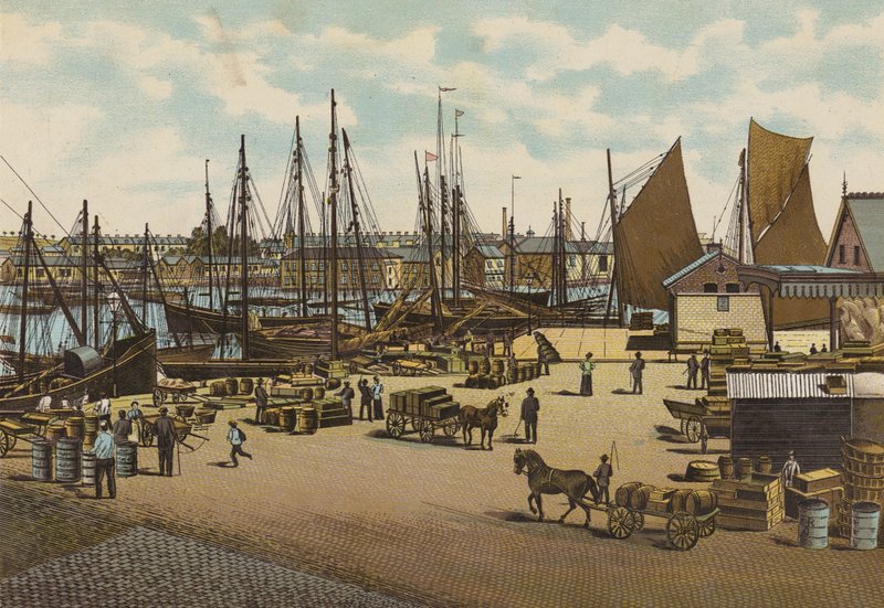Plymouth: The Barbican, Plymouth (színes litho) alkotó: English School