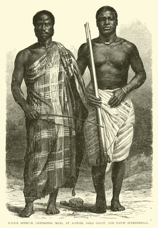 Rendőrtiszt (Appolonia férfi), Assinie-ben, Gold Coastban, és Fanti tolmács alkotó: English School