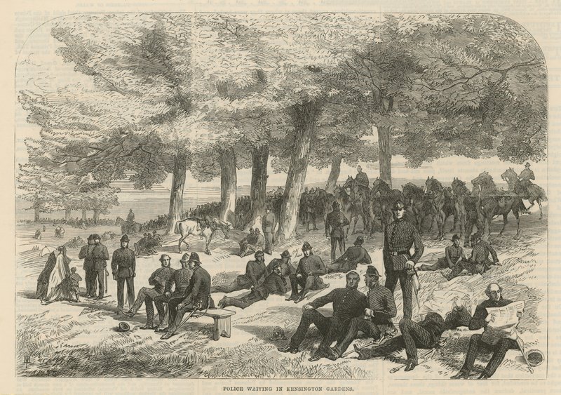 Rendőrség vár a Kensington Gardensben alkotó: English School