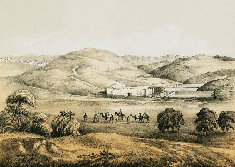 Salamon medencéi, távoli kilátással Betlehemre alkotó: English School