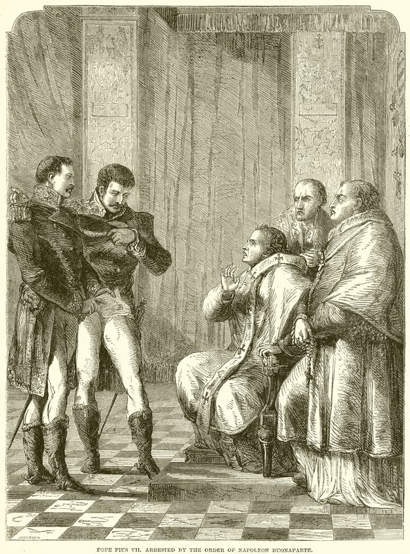 Pius pápa VII. Napóleon Buonaparte parancsára letartóztatták alkotó: English School