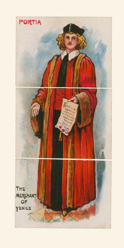 Portia, A velencei kereskedő (chromolitho) alkotó: English School